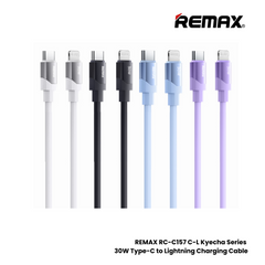 30W ( C to Lightning )-REMAX RC-C157 C-L Keycha Series 30W Type-C to Lightning Fast Charging Data Cable - White