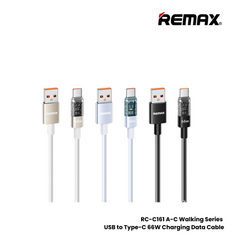 66W ( Type-C )-REMAX RC-C161A A-C Walking Series 66W USB to Type-C Fast Charging Data Cable - Black