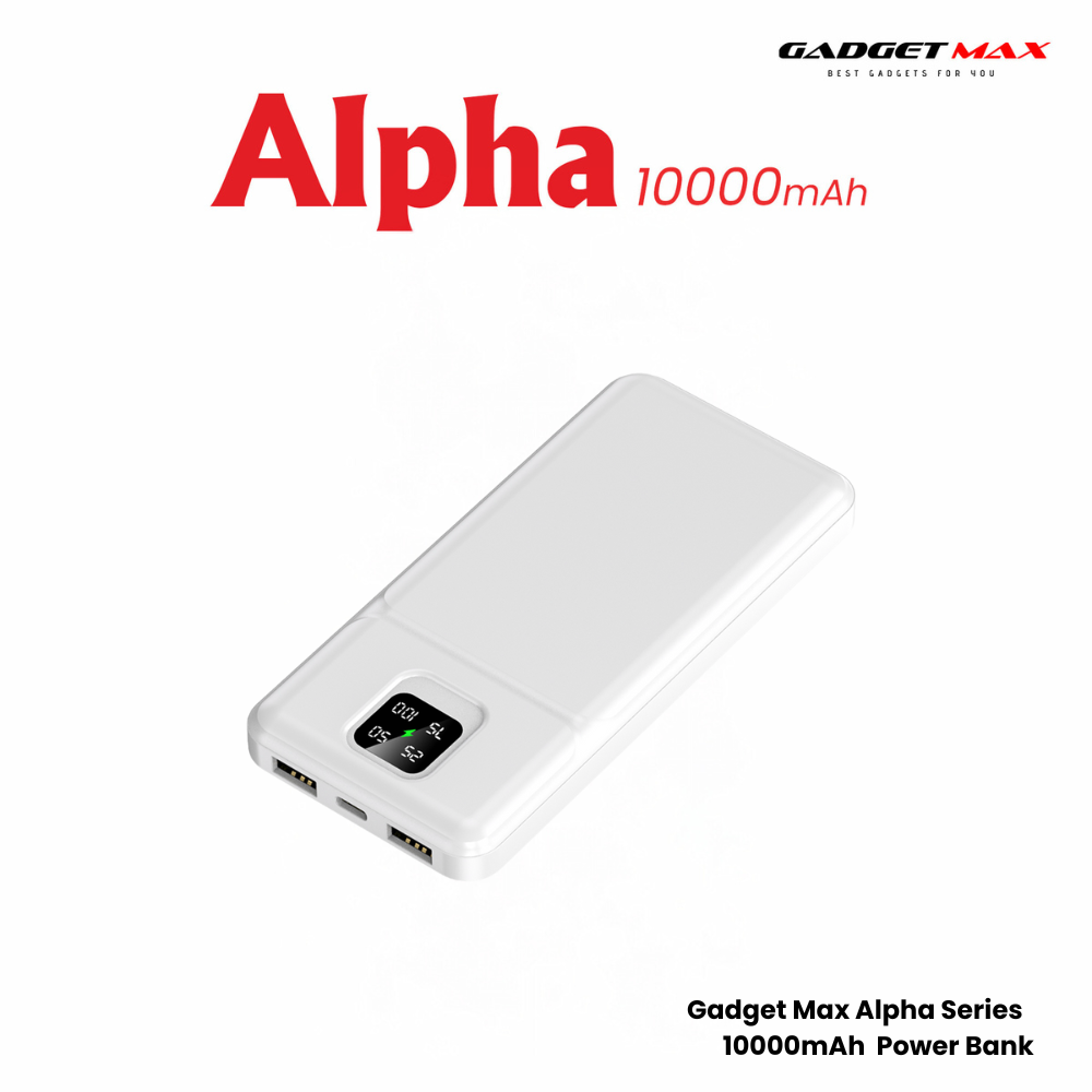 GADGET MAX GB101 Alpha Series 10000mAh Power Bank - White