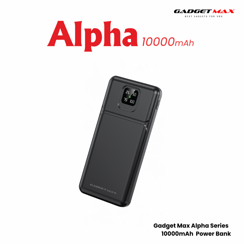 GADGET MAX GB101 Alpha Series 10000mAh Power Bank - Black