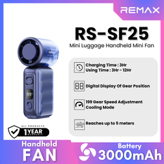 Remax-RS-SF25 MINI Luggage Handheld Mini Fan - Blue