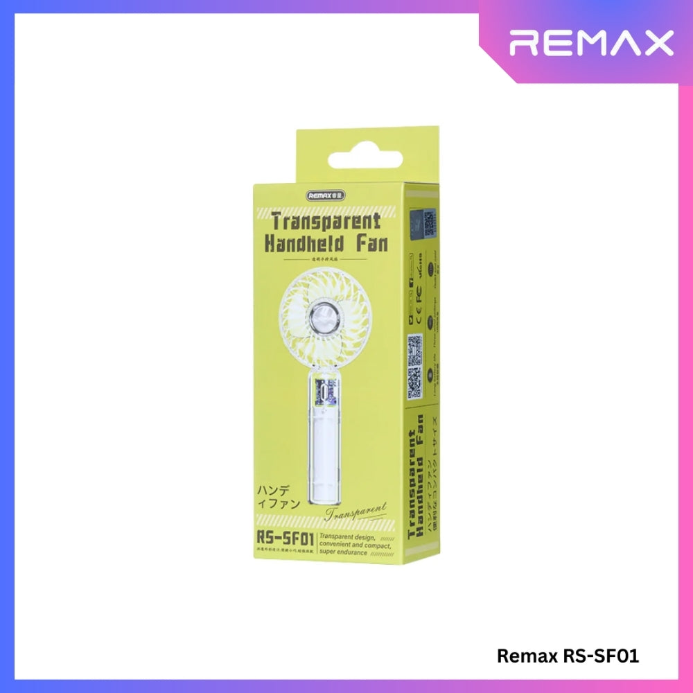 REMAX RS-SF01 Transparent Handheld Fan - Clear