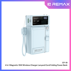 REMAX - CP-19 20000mAh 4 In 1 Magsafe AC Plug Fast Charging Power Bank ( PD30W+Magsafe 15W) - Blue