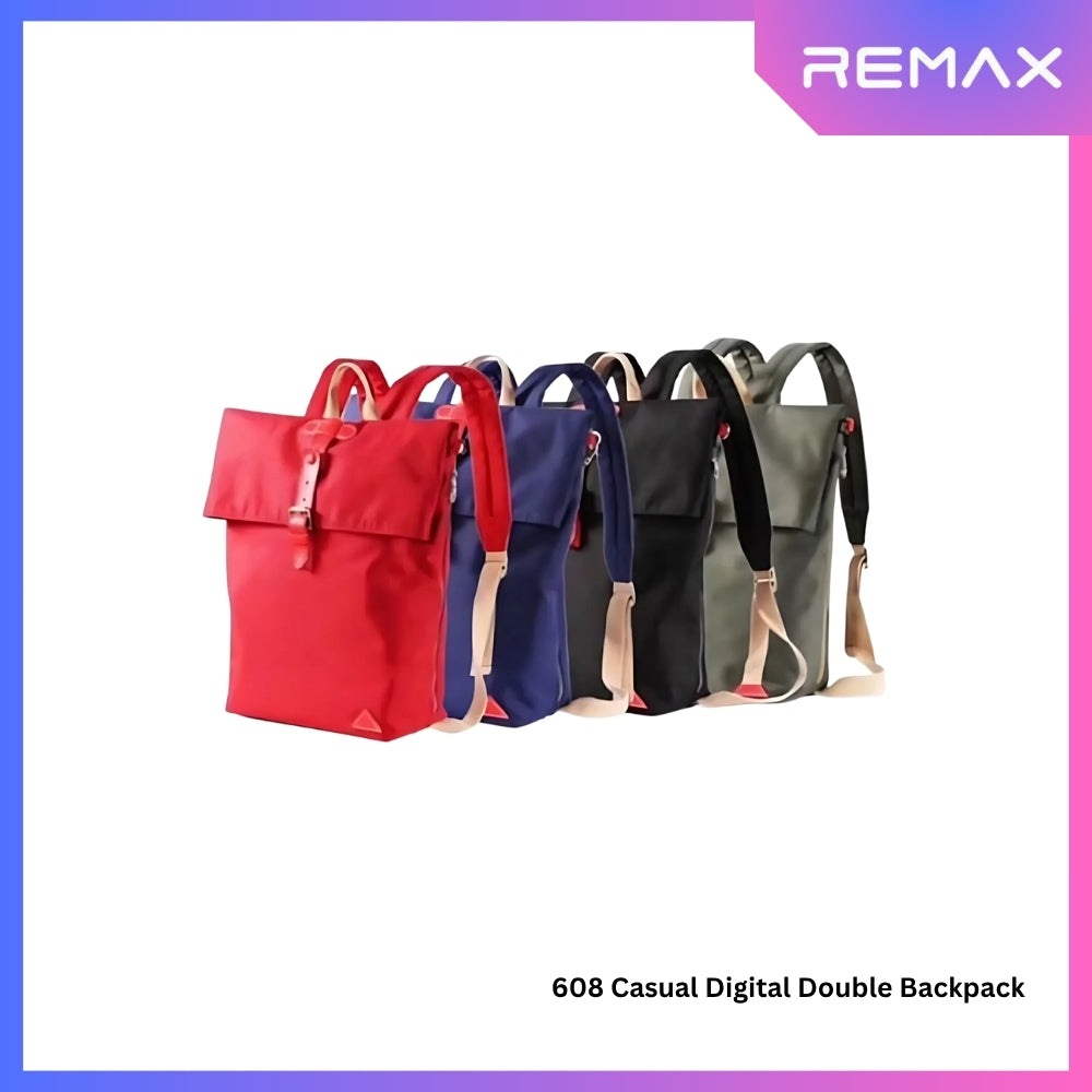 REMAX - 608 Casual Digital Double Backpack - Black