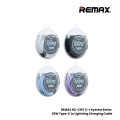 30W ( C to Lightning )-REMAX RC-C157 C-L Keycha Series 30W Type-C to Lightning Fast Charging Data Cable - Purple