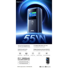 REMAX - FP-7 10000mAh Dinba Series PD+QC Fast Charging Power Bank ( PD55W+QC22.5W ) - Grey