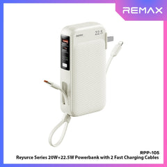 REMAX - RPP-105 Reyuce Series PD+QC Fast Charging Cable Power Bank ( PD20W+QC22.5W ) - White