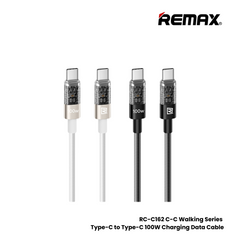 100W ( C to C )-REMAX RC-C162 C-C Walking Series 100W Type-C to Type-C Fast Charging Data Cable - Black