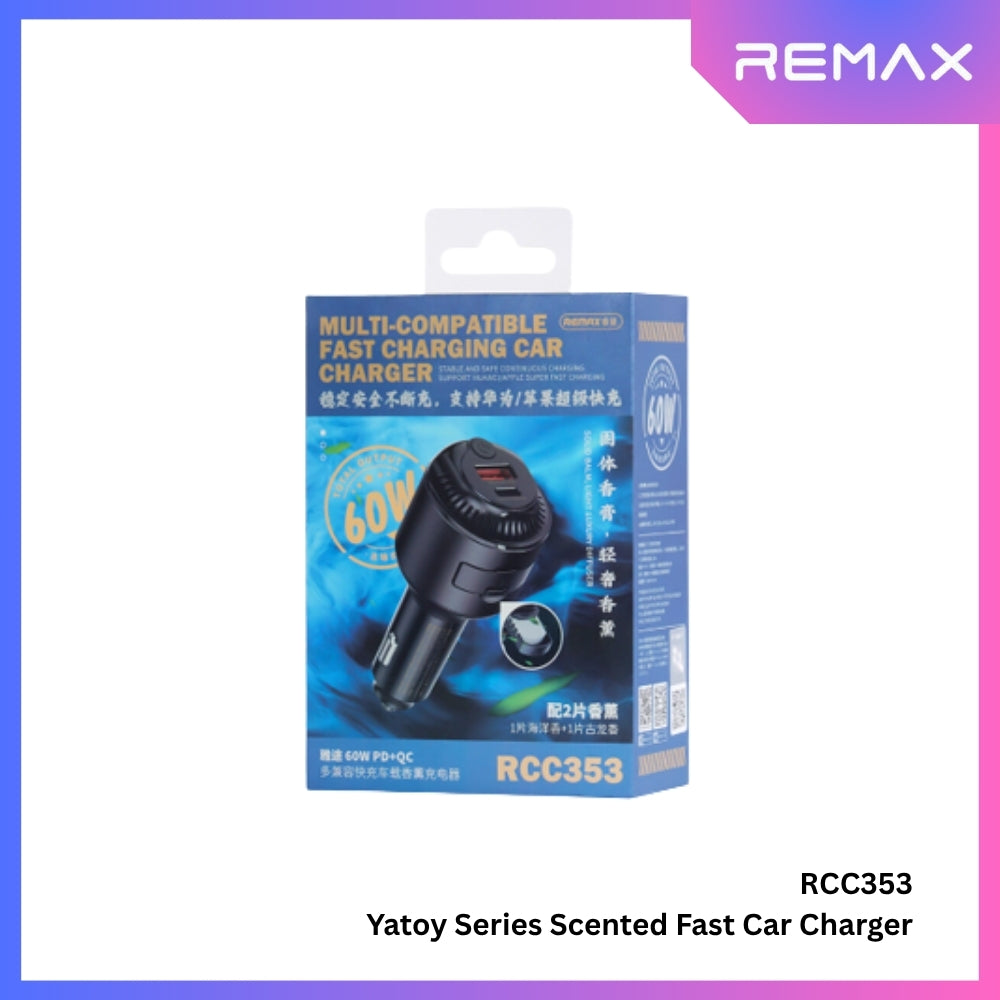 REMAX - RCC353 Yatoy Series 60W PD+QC Scented Car Charger - Black