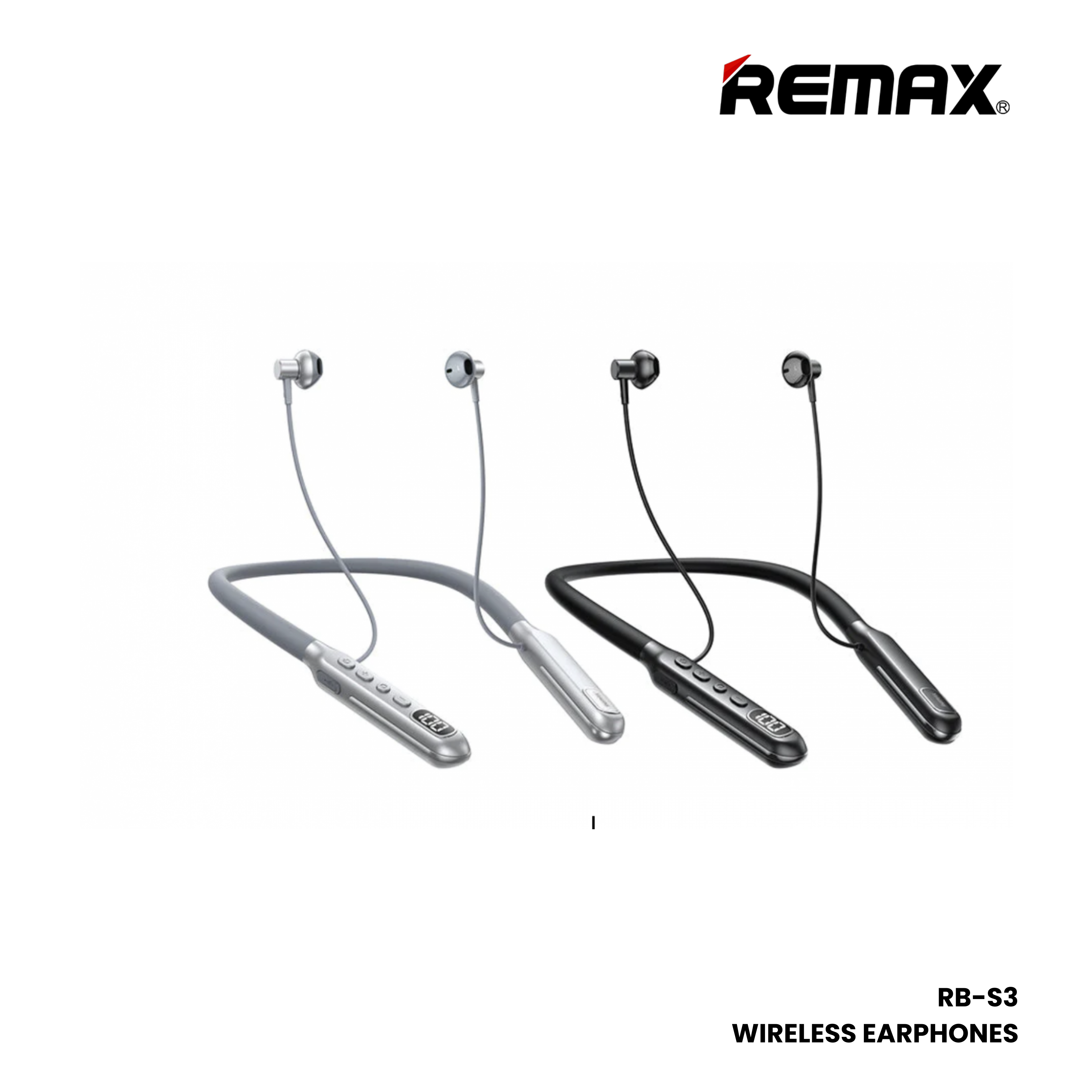 REMAX RB-S3 Neckband Wireless Bluetooth Earphones - Black