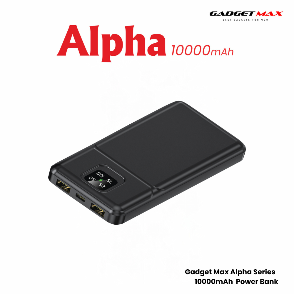 GADGET MAX GB101 Alpha Series 10000mAh Power Bank - Black