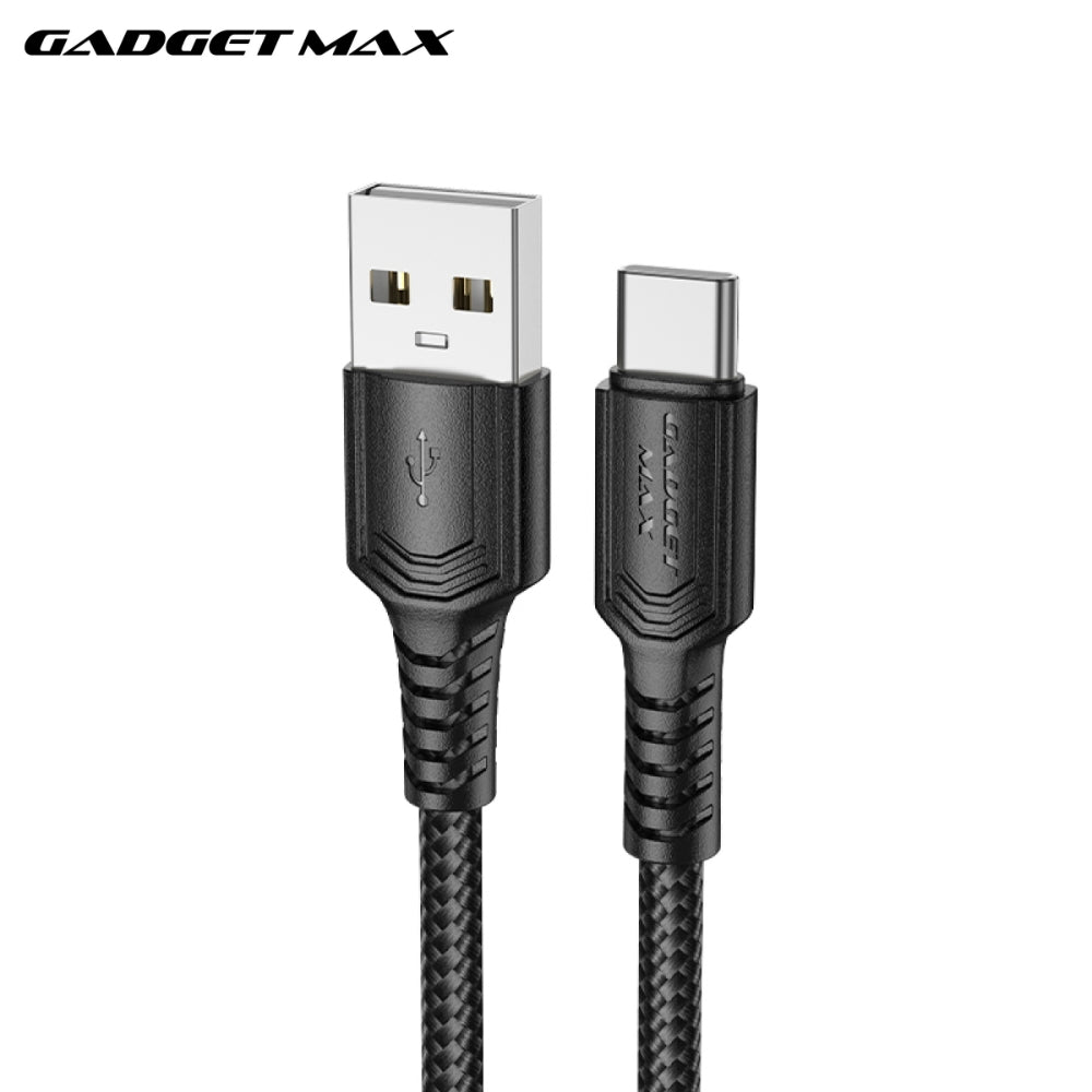 GADGET MAX - GX29 Woven Series USB To Type-C Fast Charging Data Cable (3A) - Black