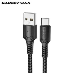 GADGET MAX - GX29 Woven Series USB To Type-C Fast Charging Data Cable (3A) - Black