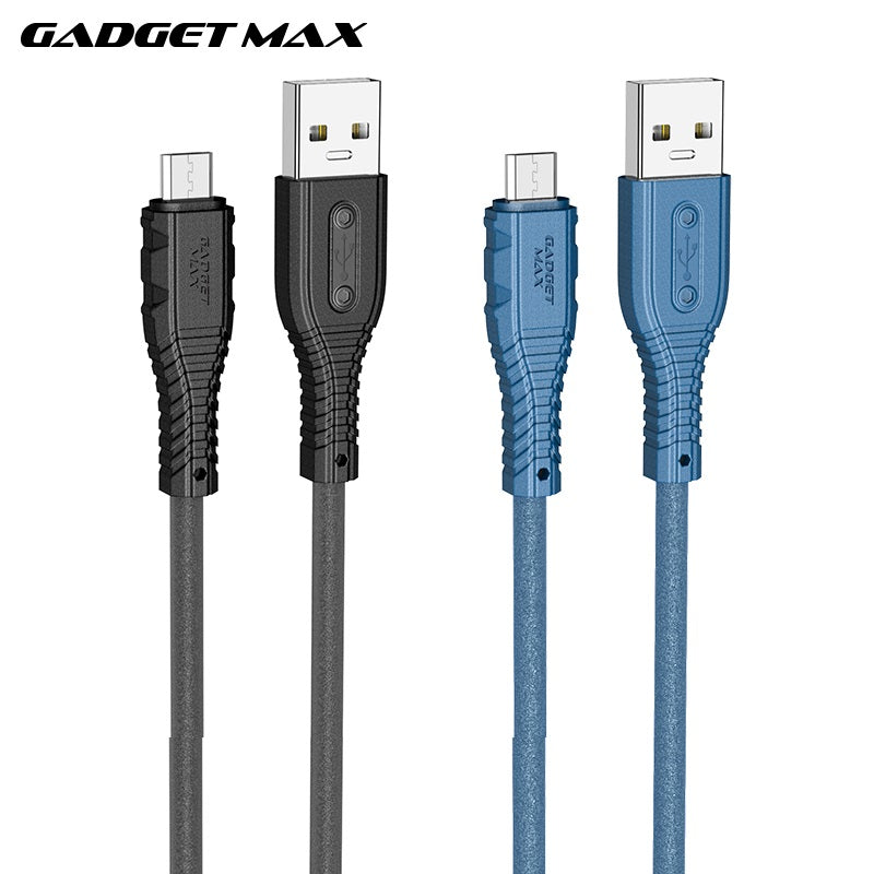 GADGET MAX GX07 MICRO 2.4A NANO SILICONE CHARGING DATA CABLE FOR MICRO (2.4A)(1M) - BLUE