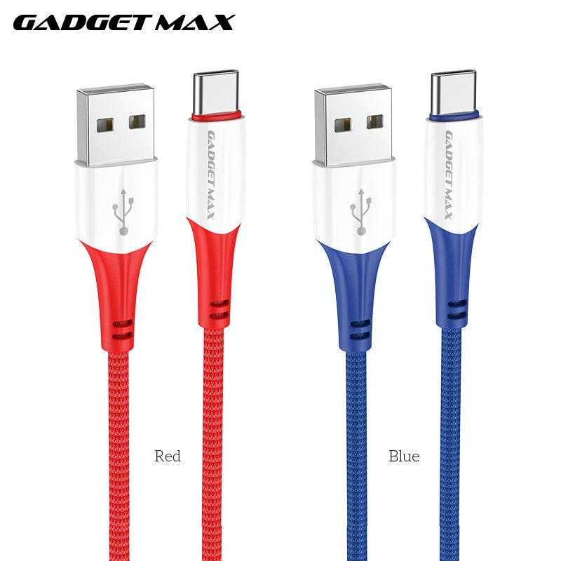 GADGET MAX GX06 TYPE-C  2.4A FAST CHARGING EXQUISITE & PRACTICAL DATA CABLE FOR TYPE-C (2.4A)(1M) - RED