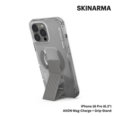 Skinarma iPhone 16 Pro 6.3" AXON Mag-Charge and Grip-Stand Case - Titanium