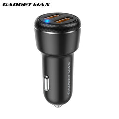 GADGET MAX GZ01 ENJOY SERIES 18W QC 3.0 DUAL PORT QUICK CHARGING CAR CHARGER (2USB)