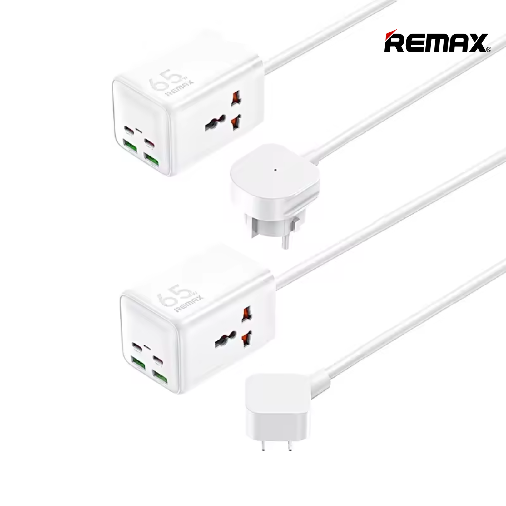 Remax RP-U157 Kiddy Series 65W Gan Power Strip (US) Dual-Port AC Socket