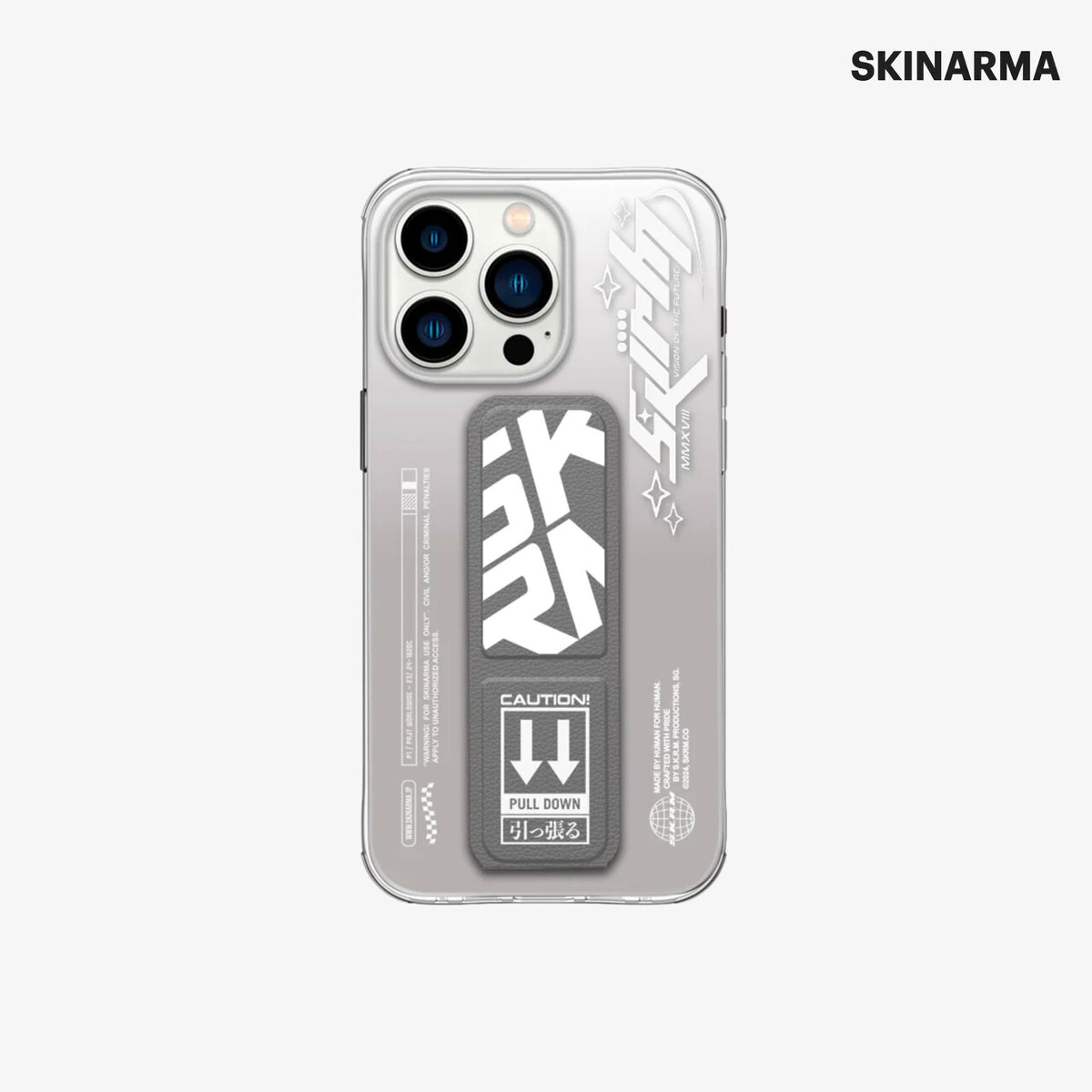 Skinarma iPhone 15 Pro COSMO Clear Case (Gray)