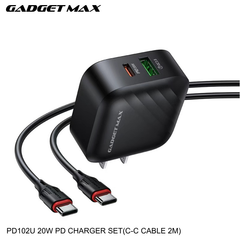 GADGET MAX - PD102U 20W PD Type- C Charger Set - Black
