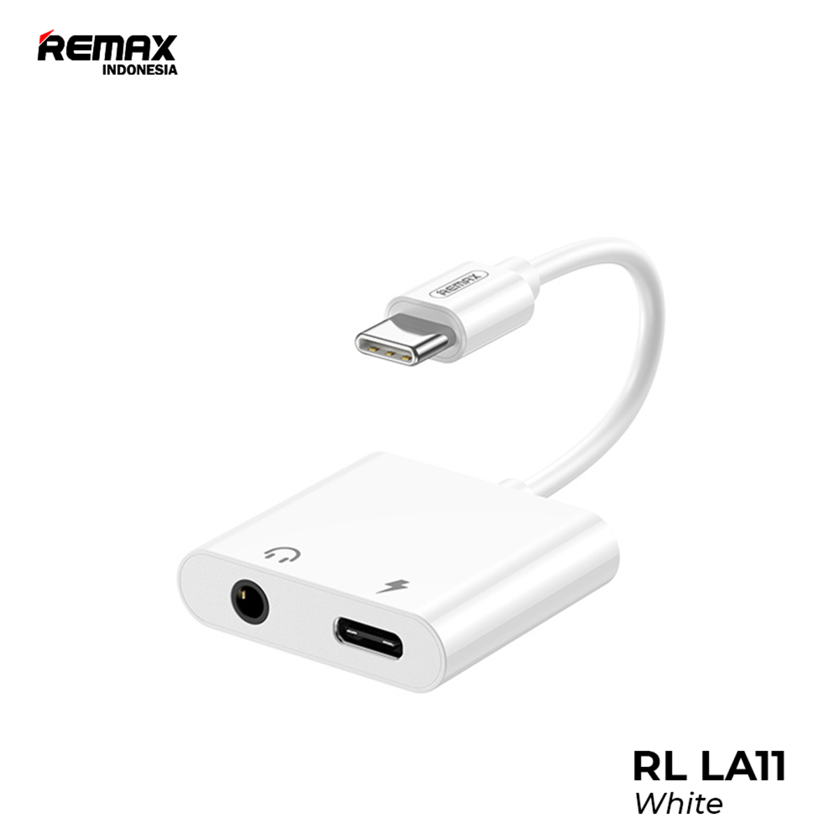 REMAX LA11 REMINE SERIES PHONE ADAPTER TYPE-C   Audio Adapter TO 3.5 AUX+TYPE-C (120MM), Audio Adapter