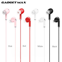 GADGET MAX GM20  3.5MM EARPHONE CONTROL UNIVERSAL EARPHONES WITH MIC (1.2M) - RED