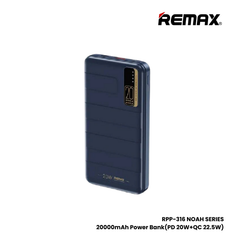 REMAX RPP-316 Noah Series 20000mAh PD+QC Fast Charging Power Bank(PD 20W+QC 22.5W) - Blue