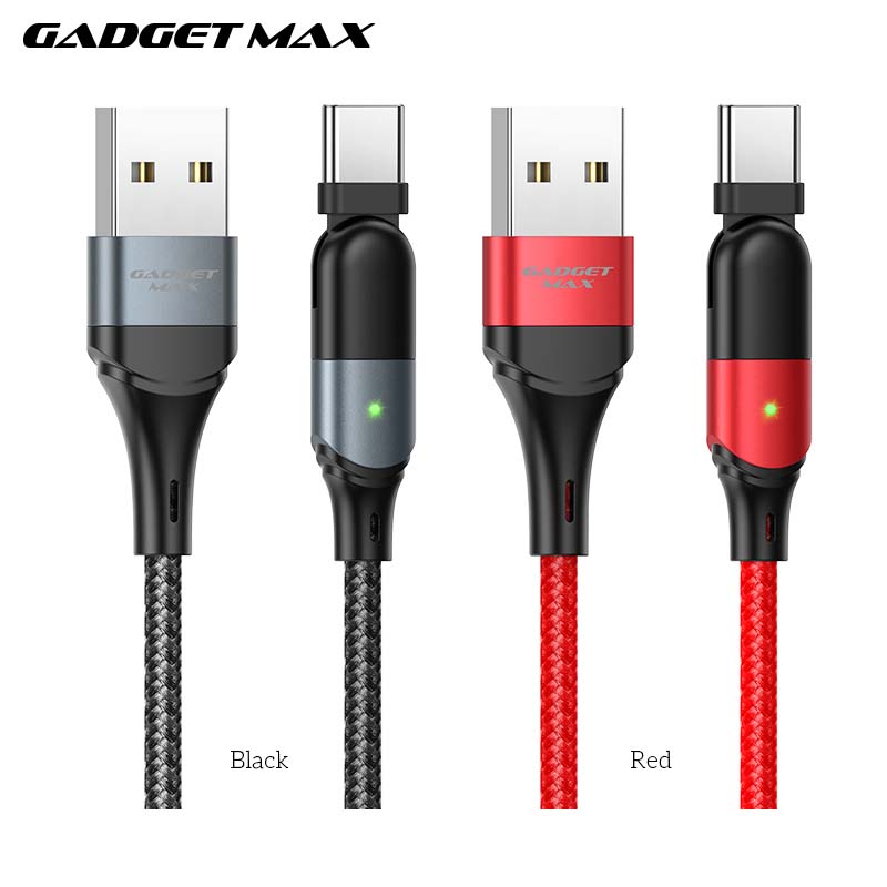 GADGET MAX GX12 FAST CHARGING EXQUISITE & PRACTICAL DATA CABLE FOR TYPE-C (3A) (1.2M) - BLACK