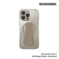 Skinarma iPhone 16 Pro 6.3" AXON Mag-Charge and Grip-Stand Case - Champagne