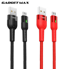 GADGET MAX GX05 MICRO 2.4A AUTO DISCONNECT DATA CABLE FOR MICRO (2.4A)(1.2M) - RED