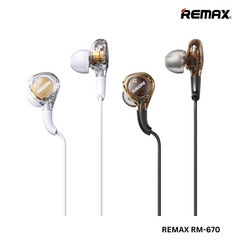 REMAX RM-670 3.5mm Wired Earphone For Music & Call(1.2M)