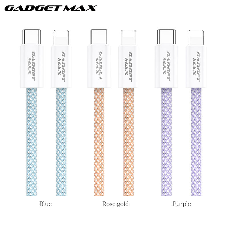 GADGET MAX GX15 FAST CHARGING TYPE-C TO LIGHTING CHARGING DATA CABLE PD(20W) (1.2M) - PURPLE