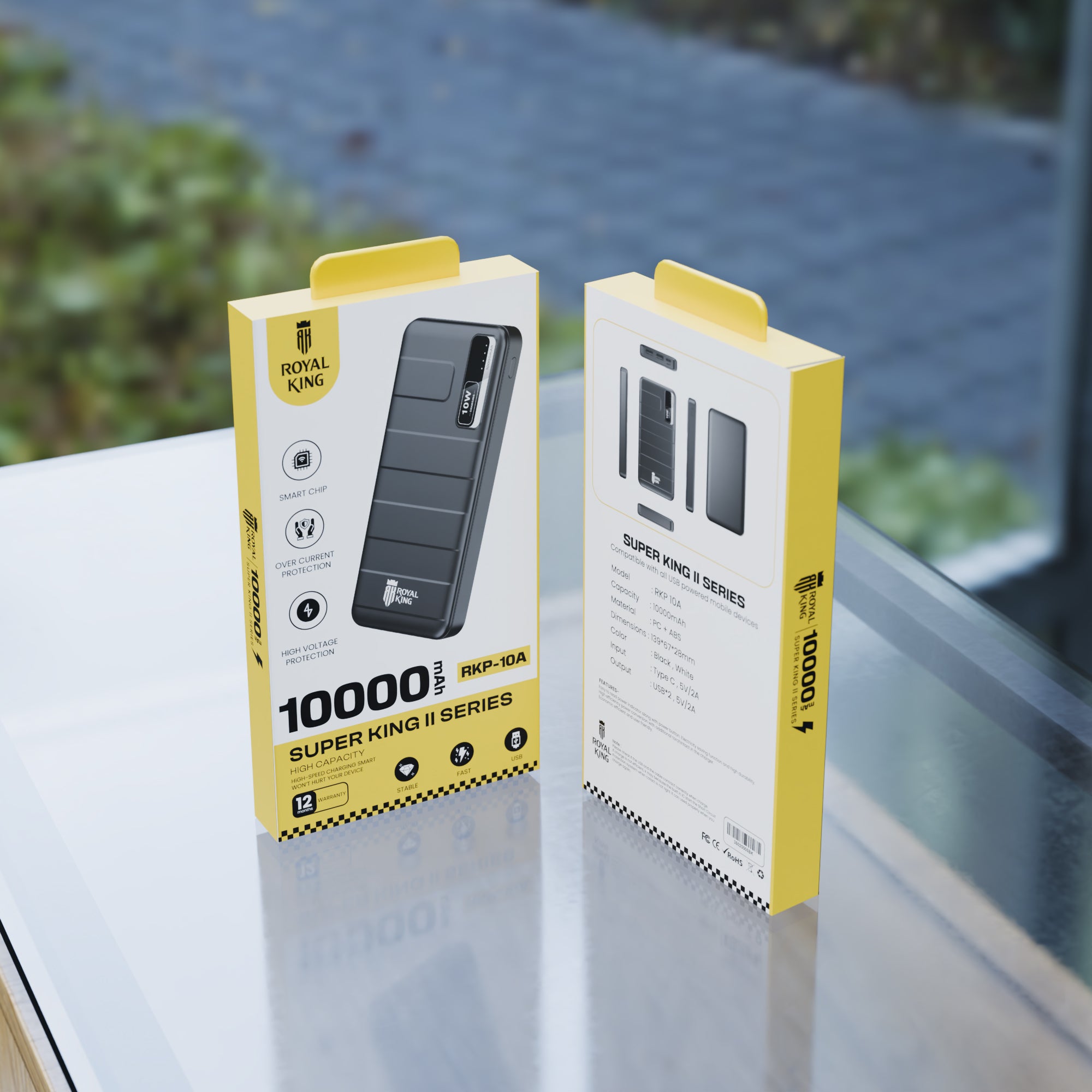 ROYAL KING - RKP-10A 10000mAh Super King II Series Power Bank ( 2A ) - White