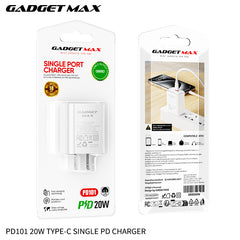 GADGET MAX - PD101 20W PD Type- C Charger - White