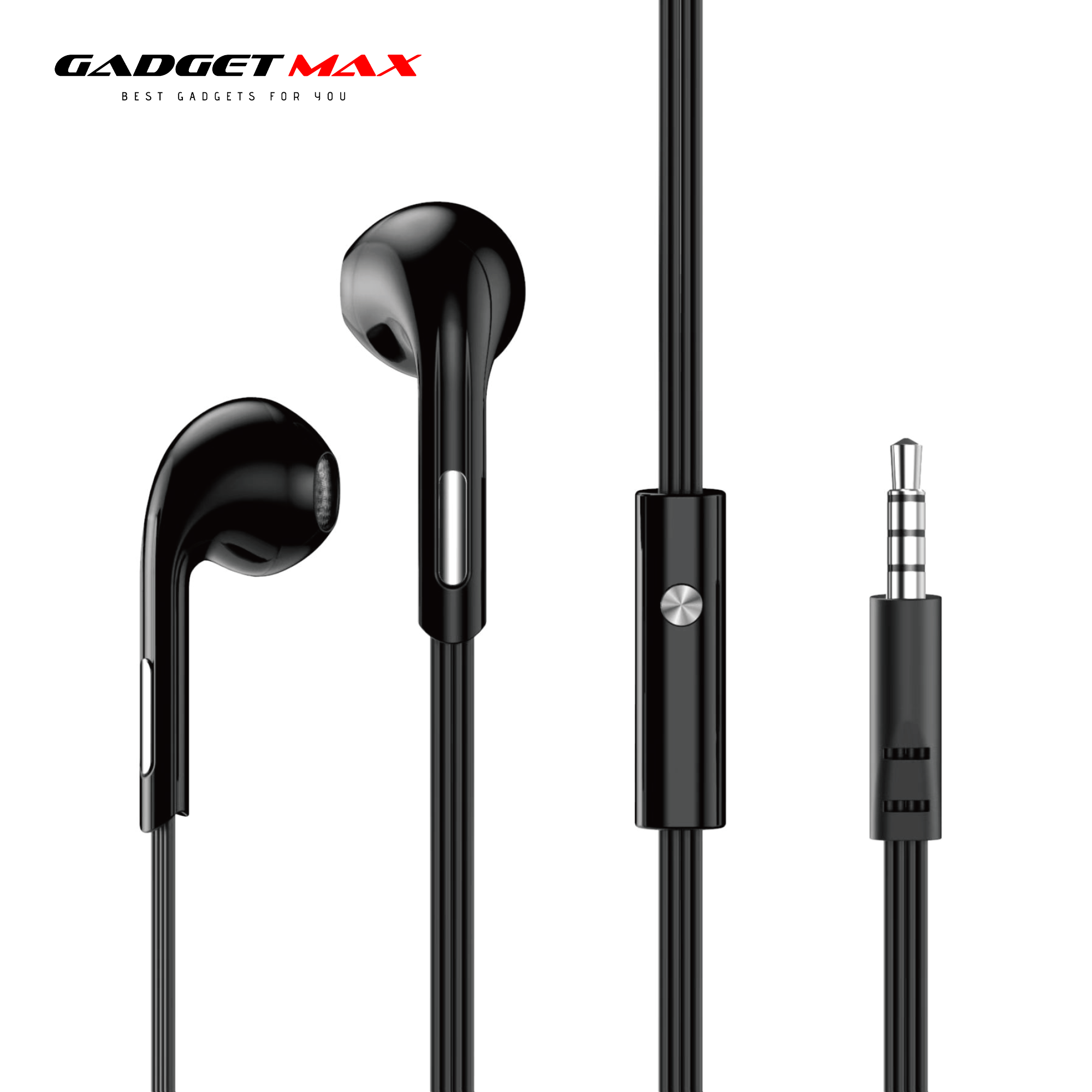 GADGET MAX GM06 CLEAR SOUND WIRED 3.5MM EARPHONE WITH MIC (1.2M) Wired Earphone - BLACK