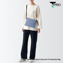 2-Way Water Repellent Sacoche Crossbody Bag - Blue
