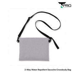 2-Way Water Repellent Sacoche Crossbody Bag - Grey
