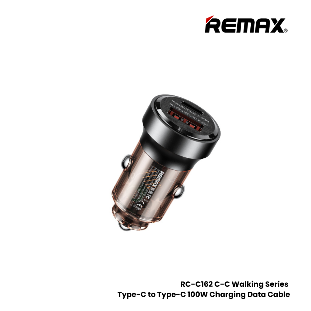 REMAX RCC338 Walking Series PD+QC Fast Car Charger(PD 30W+QC 22.5W) - Black