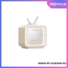 REMAX - RP-U118 PANDA TV Series PD+ QC 2C Gan Folding Charger (35W) - White