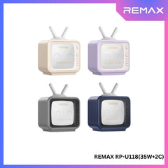 REMAX - RP-U118 PANDA TV Series PD+ QC 2C Gan Folding Charger (35W) - Purple