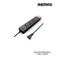 REMAX RU-S2 Ming Series 2.4A Power Socket(4 USB + 3 Power) - Black