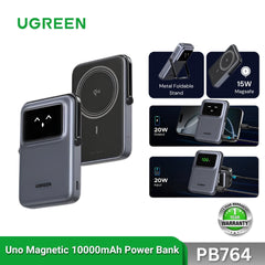 UGREEN - PB764 Uno Magnetic 10000mAh Wireless Power Bank - Space Grey
