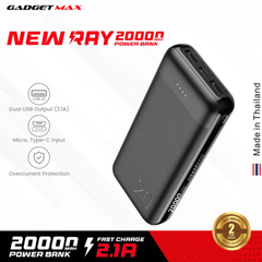 GADGET MAX New Ray Series 20000mAh Power Bank(2.1A) - Black