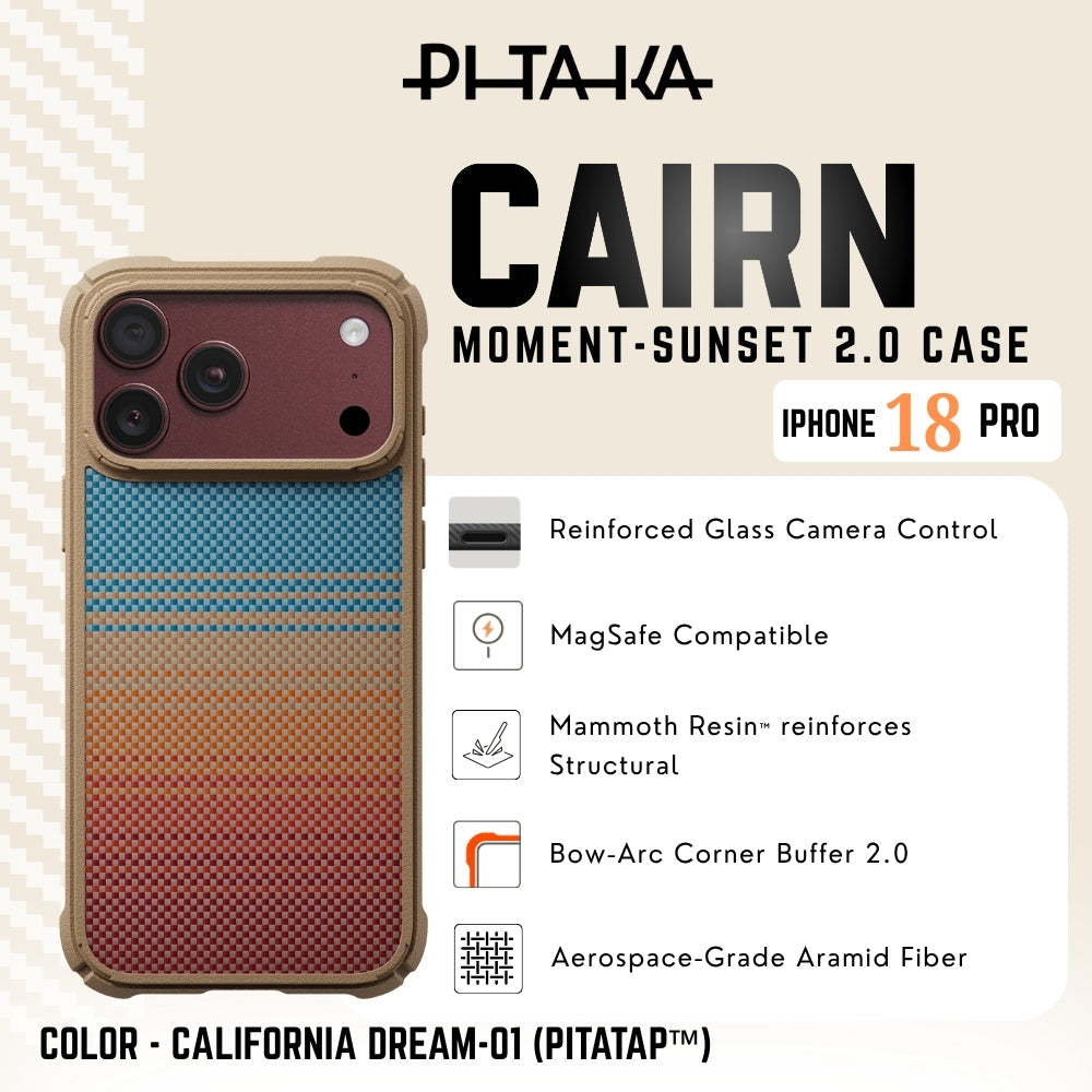 PITAKA - California Dream 01 Cairn Case For iPhone 18 Pro - Sunset 2.0