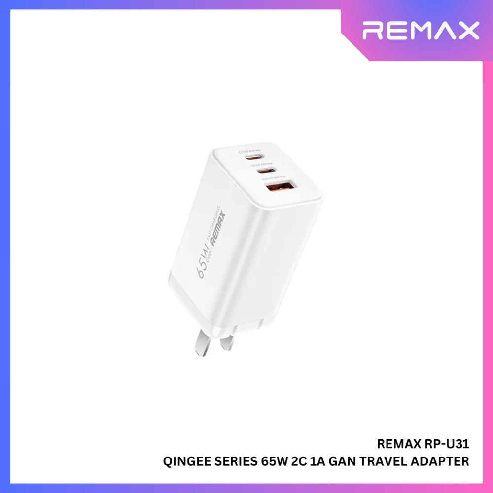 REMAX - RP-U31 Qingee Series PD+QC GAN Charger ( 65W ) - White