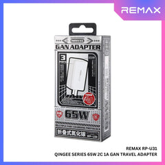 REMAX - RP-U31 Qingee Series PD+QC GAN Charger ( 65W ) - White