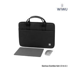 WIWU - Genius Combo Set Laptop Bag With Mouse & Mouse Pad (14") - Black