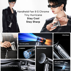 JisuLife - Handheld Fan Life 9S ( 5000mAh ) - Chrome Edition