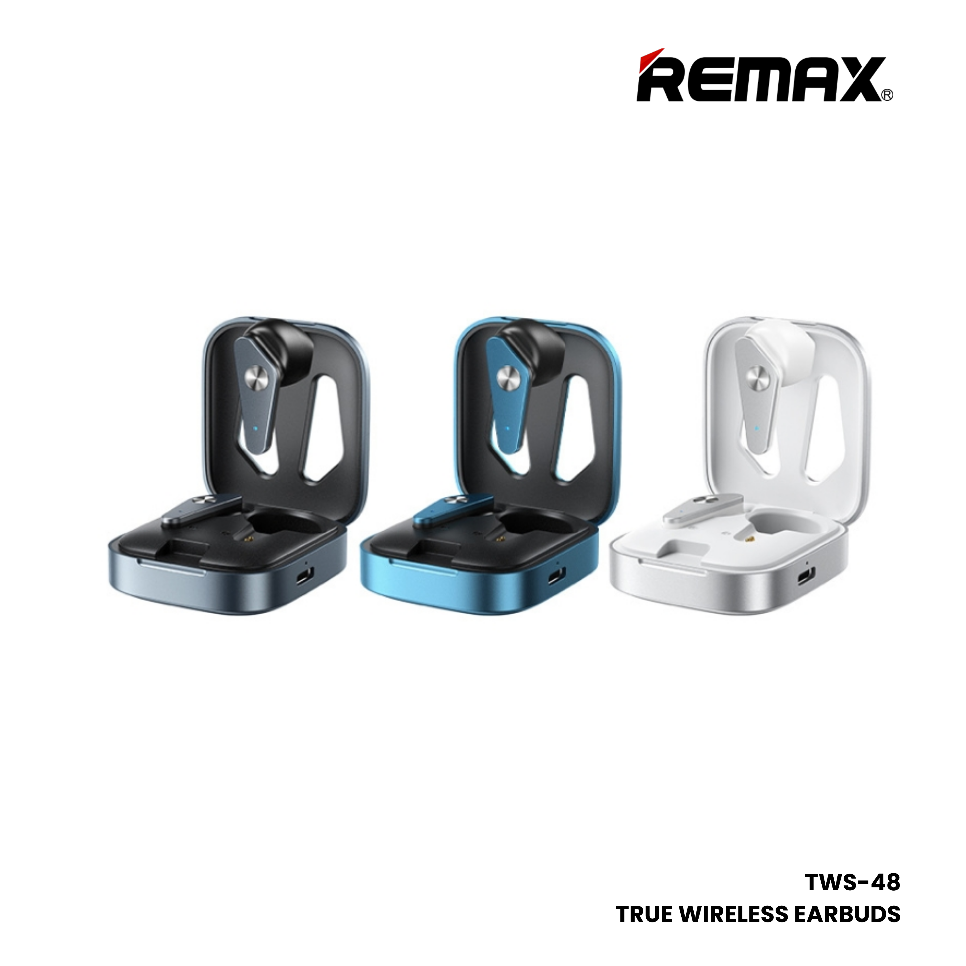 REMAX TWS-48 Ruiliang Series Wireless Bluetooth Earbuds - Black