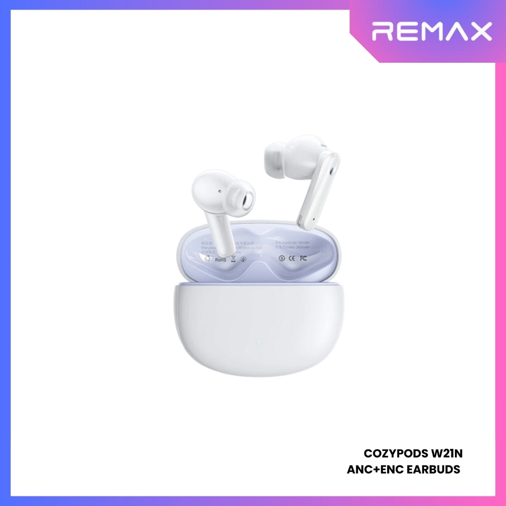 REMAX - COZYPODS W21N Vansiang Series ANC+ENC Bluetooth Wireless Earbuds - White